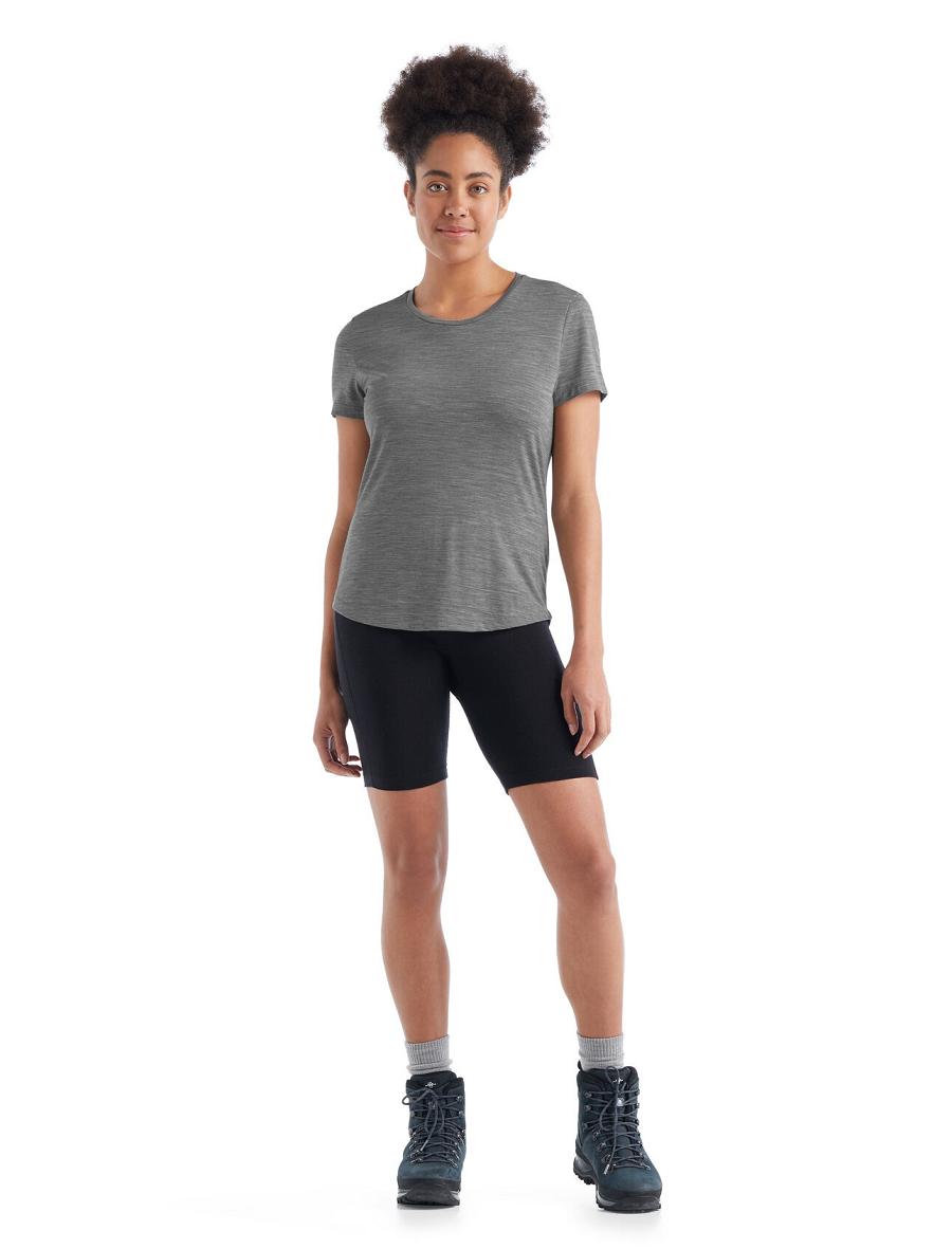 Women's Icebreaker Merino Sphere II Short Sleeve T Shirts Metro Heather | CA 1378HAPK